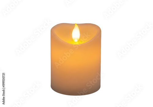 A lit candle on transparent background