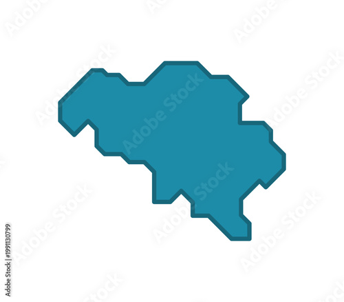 Belgium map silhouette in blue, small country outline vector isolated on white background.