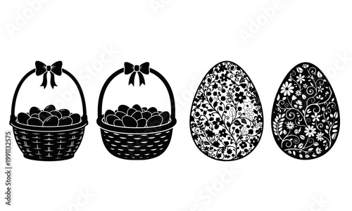 easter eggs in basket