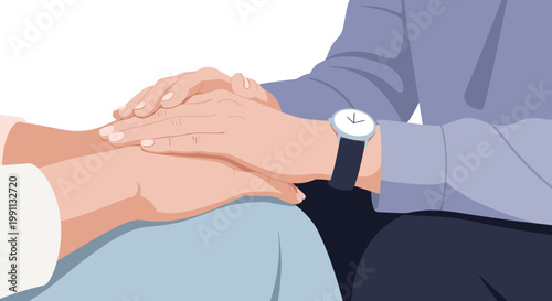 Compassionate gesture: two people comforting each other with a gentle touch