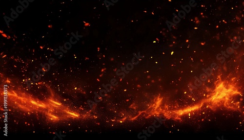 fire embers particles over black panorama background fire burn sparks background abstract dark glitter fire particles lights