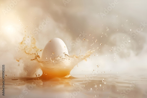 Egg with a broken shell