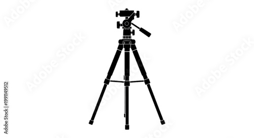 Vector illustration of professional camera tripod on a transparent background