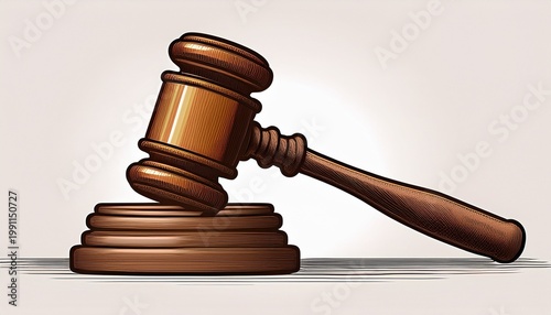 gavel brown wooden judge auction law justice hammer symbol court legal on white background