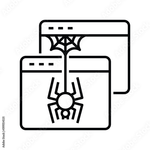 Black Crawling Icon with line or outline style