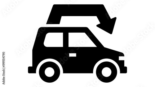 Car return icon vehicle dropoff symbol rental car return sign isolated on white background
