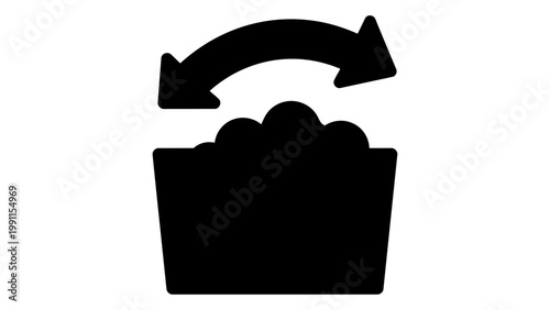 Hand wash icon, laundry symbol for clothing care, vector illustration isolated on white background