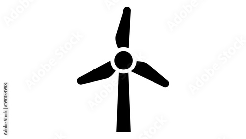 Wind turbine icon, renewable energy symbol, vector illustration of a wind power generator isolated on white background