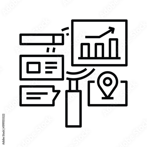 Black Serp Features Icon with line or outline style