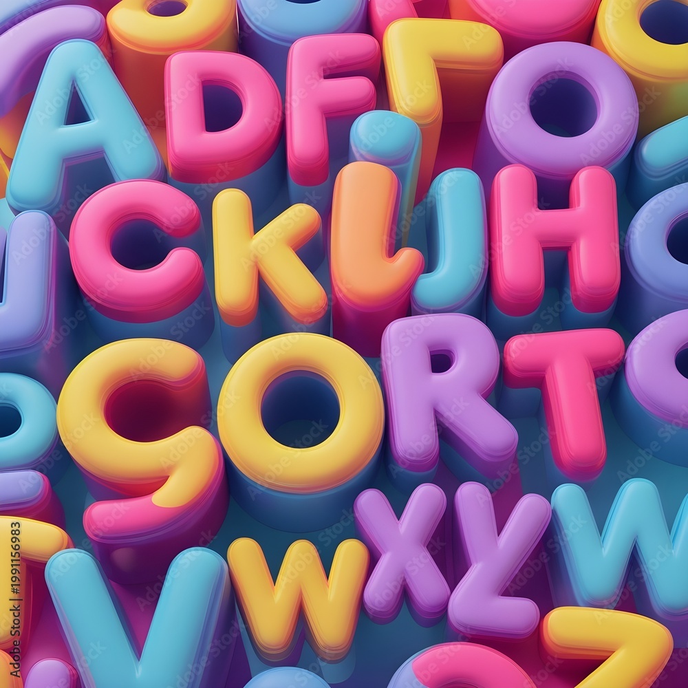Fototapeta premium Colorful alphabet background 