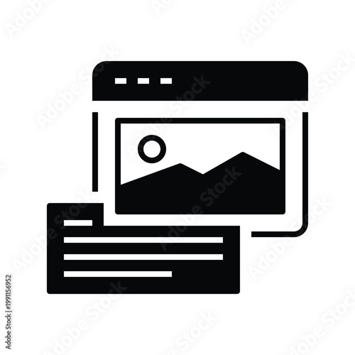 Black Alt Text Icon with solid or glyph style