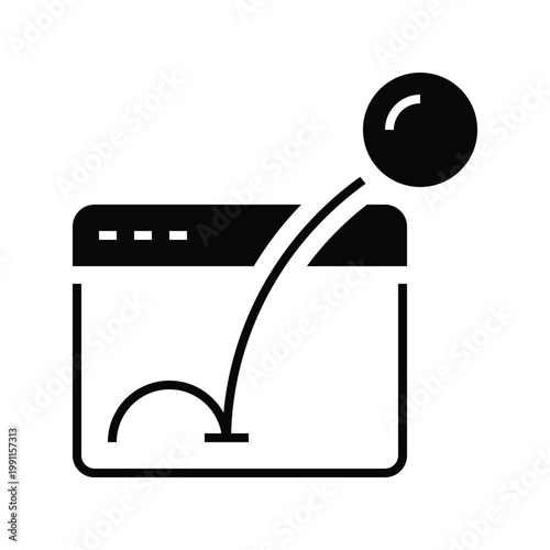 Bild auf Leinwand Black Bounce Rate Icon with solid or glyph style