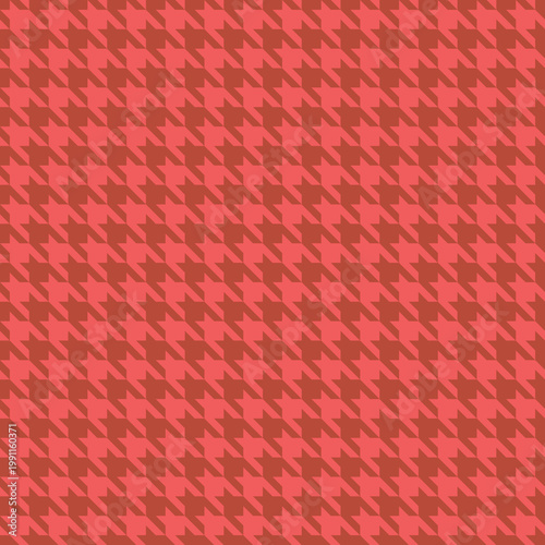 Vibrant coral and terracotta houndstooth pattern.  Perfect for fashion, textile, or web design projects needing a classic yet modern feel.