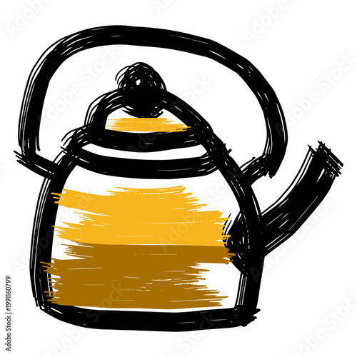 Kettle with paint brush strokes