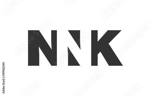 NNK logo design. Initial letter N N K bold font style for tech startups, consulting, corporate branding. Creative company name, headlines typography identity, trendy logotype.