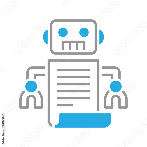 Blue and gray two tone robots txt icon