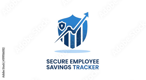 Blue Shield Logo with Financial Growth Chart and Security Elements.