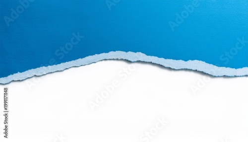 Torn Blue Paper Edge With Abstract Ripped Border And Copy Space Isolated On Transparent Background