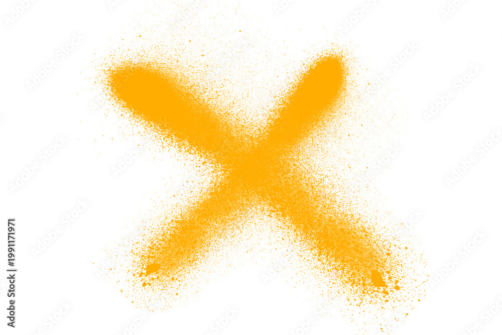 Ταπετσαρία A large yellow X made of powder on a black background
