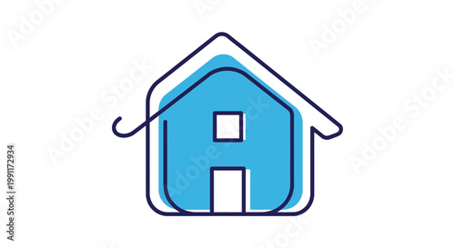 Modern Letter A House Logo Design with Abstract Outline Stroke, Minimalist Home Building Icon for Real Estate, Property, and Architectural Business Branding