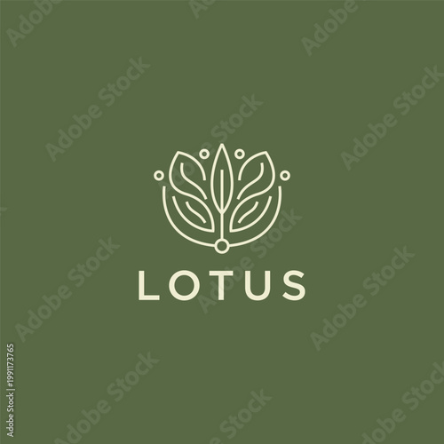 Lotus line logo design template