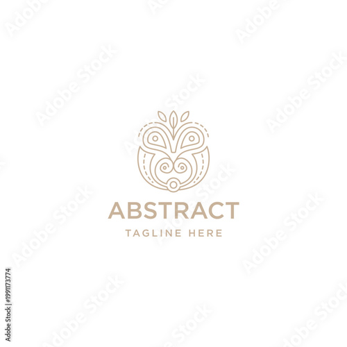 Mystic flower logo design template