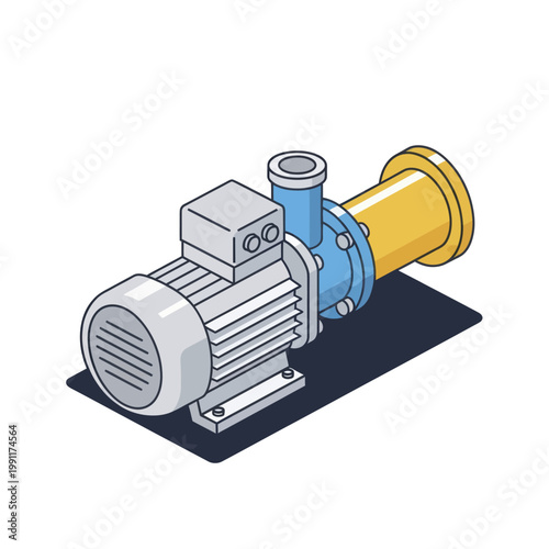 Industrial water pump with electric motor for fluid transfer.