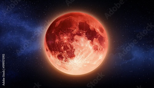 Super Blood Moon Lunar Eclipse For Astrology Background