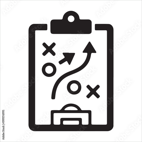 Foto Strategy Board Line Icon Vector, Game Planning and Tactical Analysis Symbol EPS