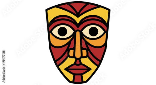 Colorful Tribal Mask Face Design 1.