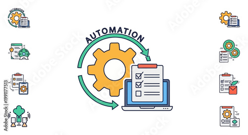 Automation Concept With Laptop And Gear.