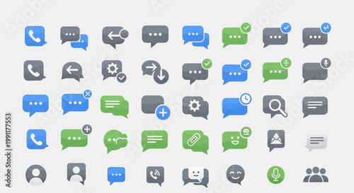 Collection of chat and communication icons.