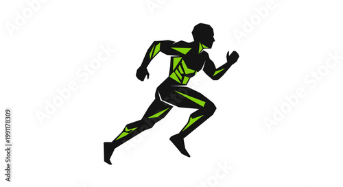 Dynamic Runner Silhouette in Motion.