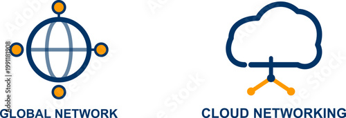 Diagram of network topology and cloud networking concepts