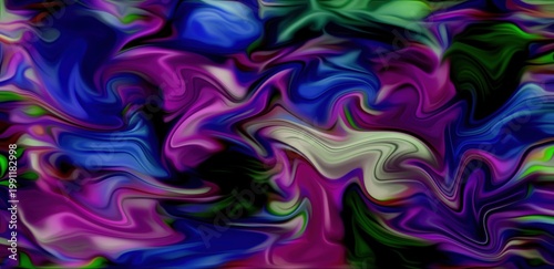 Vibrant colorful swirls create abstract art piece with fluid movements and dynamic patterns