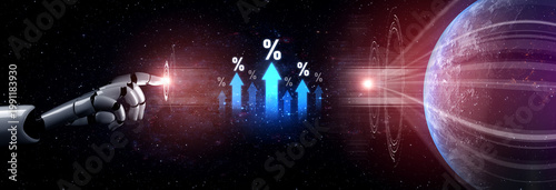 Tableau sur toile AI predicts interest rate trends by analyzing macroeconomic indicators, financial data, and historical patterns to support economic planning and decision-making