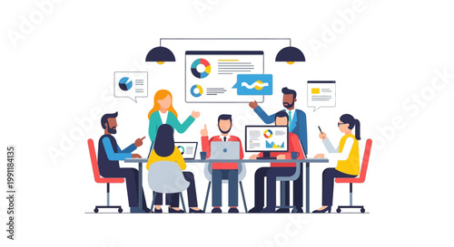 Business people in meeting room.