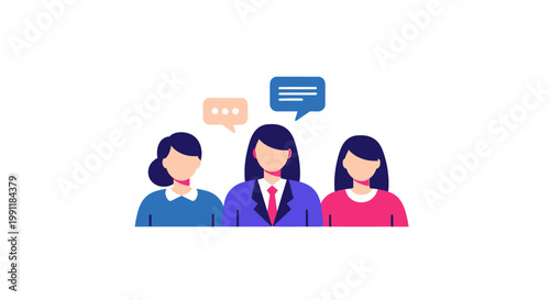 Three Women in Conversation.