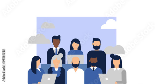 Diverse group of business people.