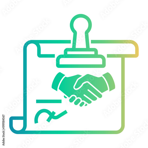 negotiation Line Gradient Icon