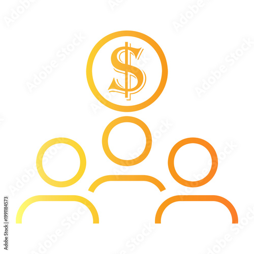 negotiation Line Gradient Icon