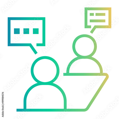 negotiation Line Gradient Icon