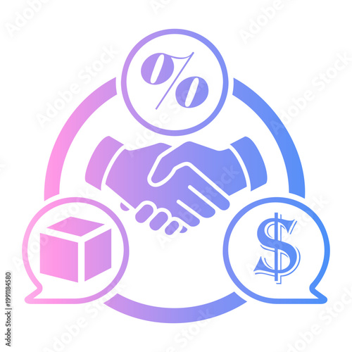 negotiation Line Gradient Icon