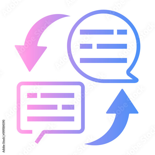 negotiation Line Gradient Icon