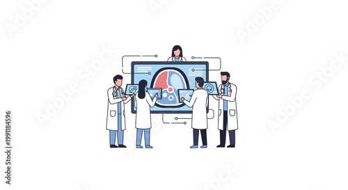 Doctors looking at medical scan.