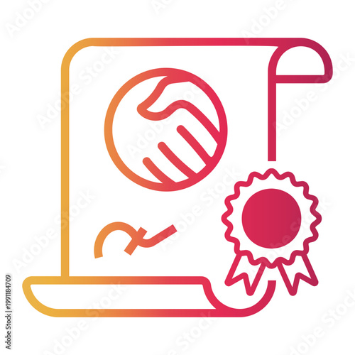 negotiation Line Gradient Icon