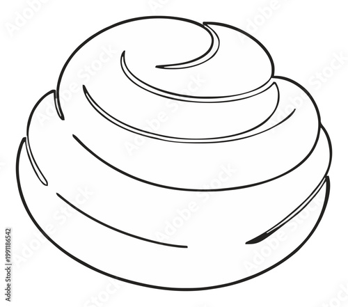 Profiteroles cream puff line art icon. Generative AI