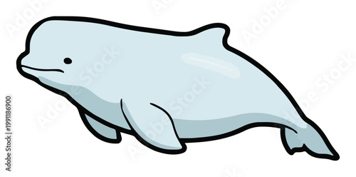 Beluga whale side view vector illustration. Generative AI
