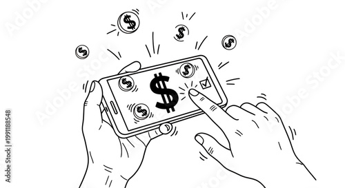 Close up of hands exchanging cash and notes during a financial transaction and payment scene.