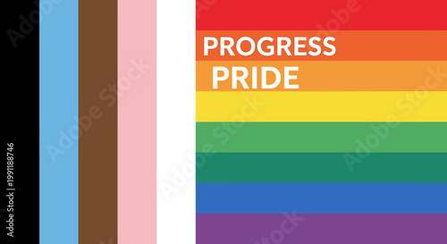 The Progress Pride flag, a symbol of LGBTQ+ inclusivity, features stripes representing marginalized communities alongside the traditional rainbow.